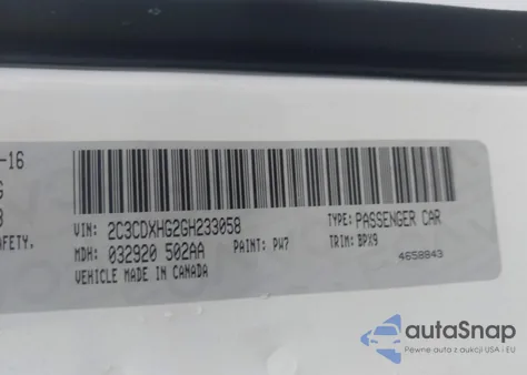 2016 Dodge Charger Sxt from USA, damaged, VIN 2C3CDXHG2GH233058